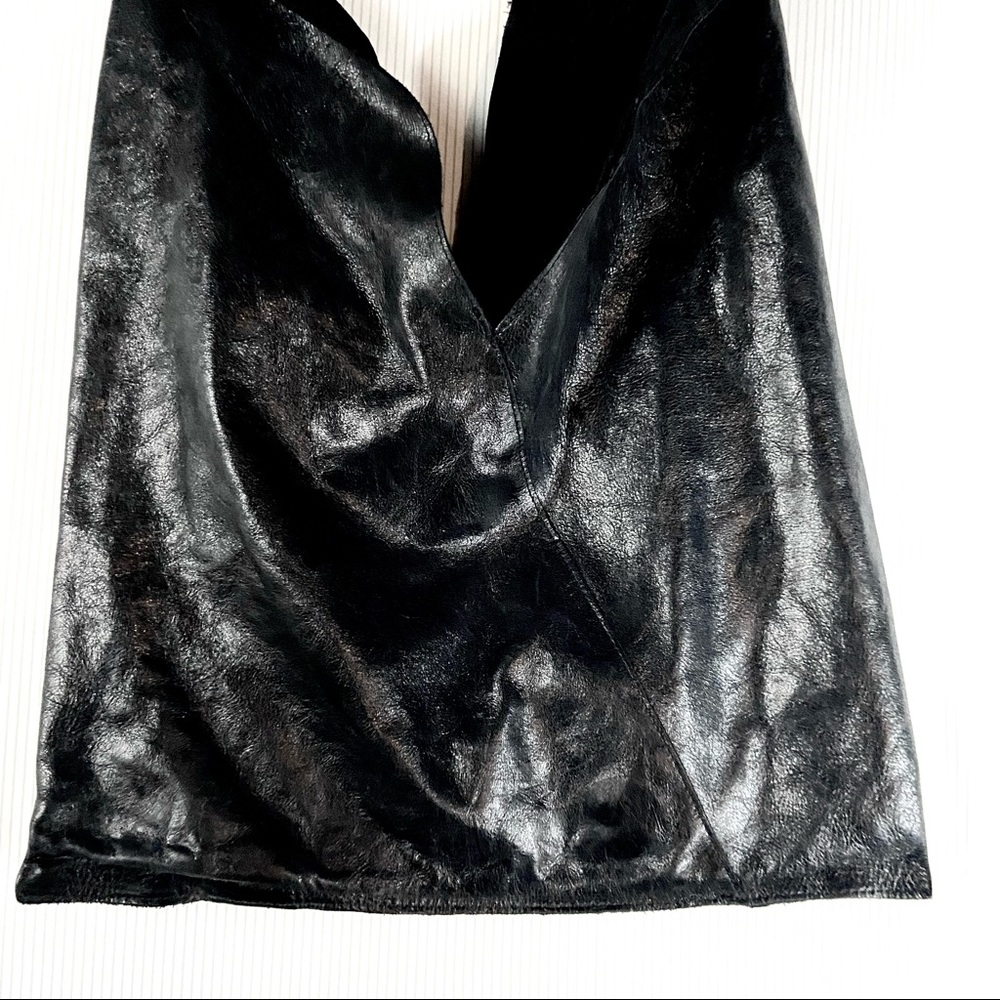 Genuine Leather Bindle Hobo Bag - Picture 5 of 13